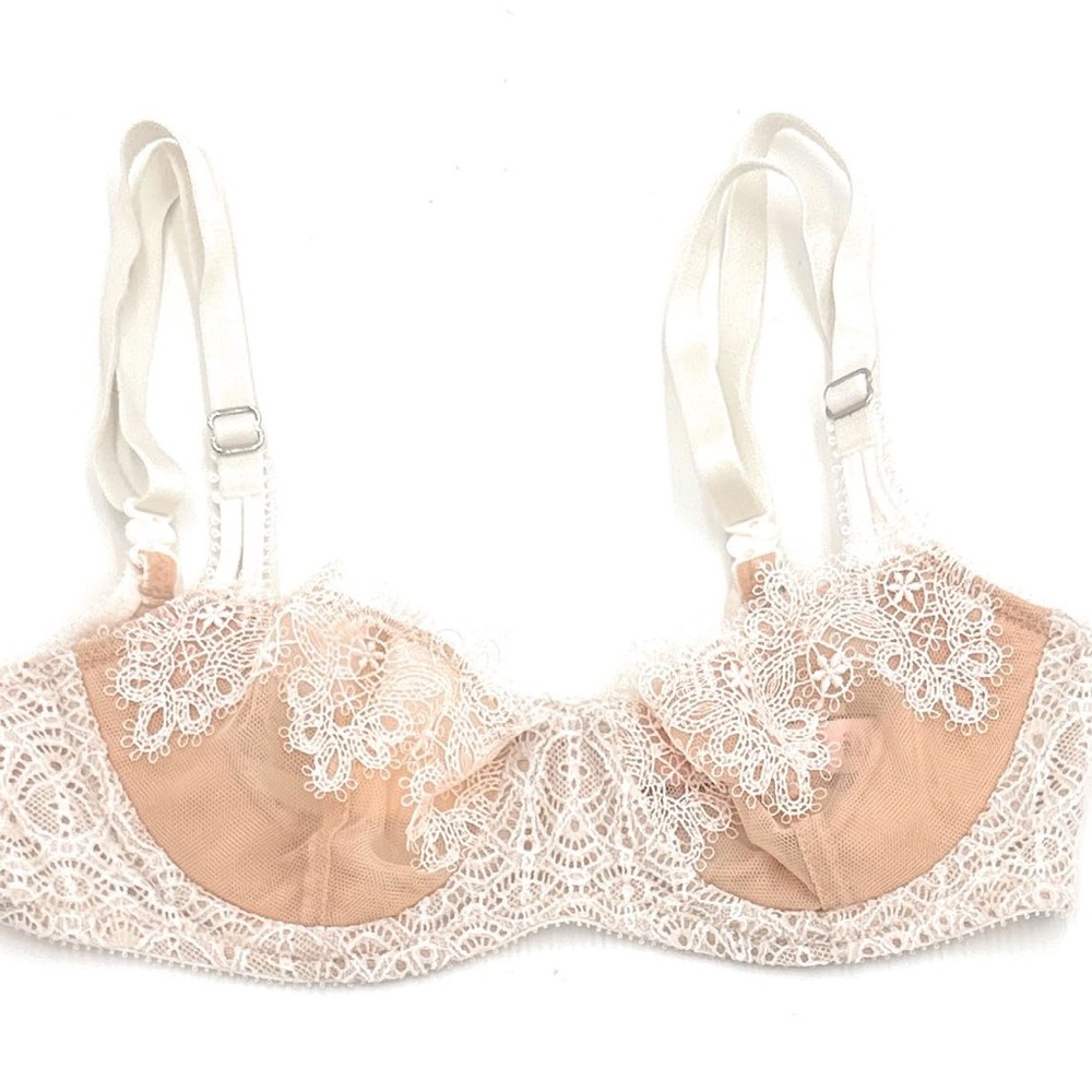 Victoria's Secret Dream Angels Unlined Push Up w/o Padding Bra Cream Beige- 7111 - Picture 3 of 11